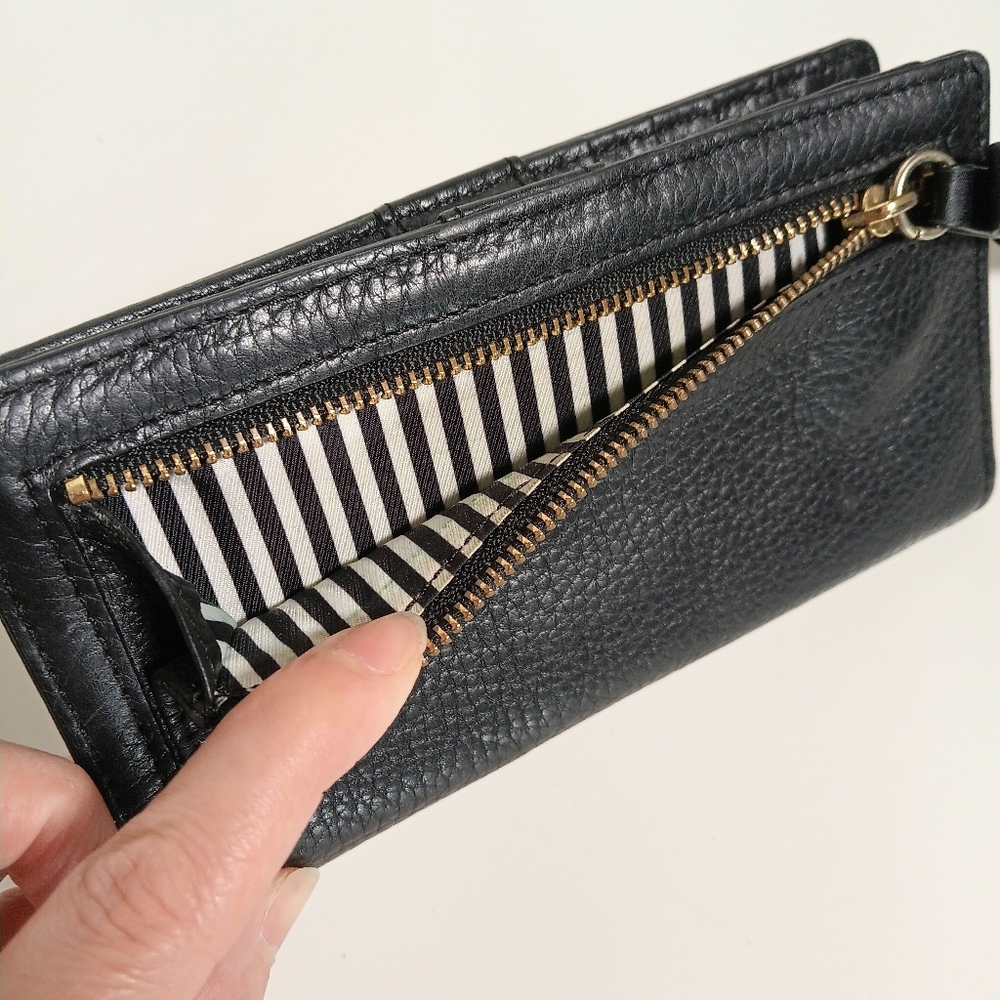 Kate Spade Black Leather Snap Wallet - Picture 3 of 6